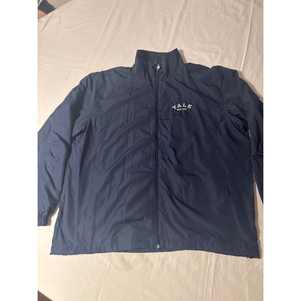 Yale University Jacket Mens XL Navy Blue  Windbreaker Full Zip College